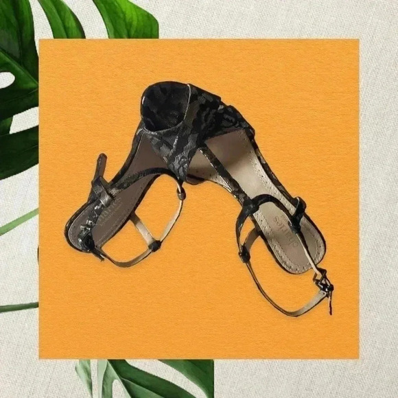 -Charles by Charles David lace high heel size 8 blk/silver color - Picture 4 of 9